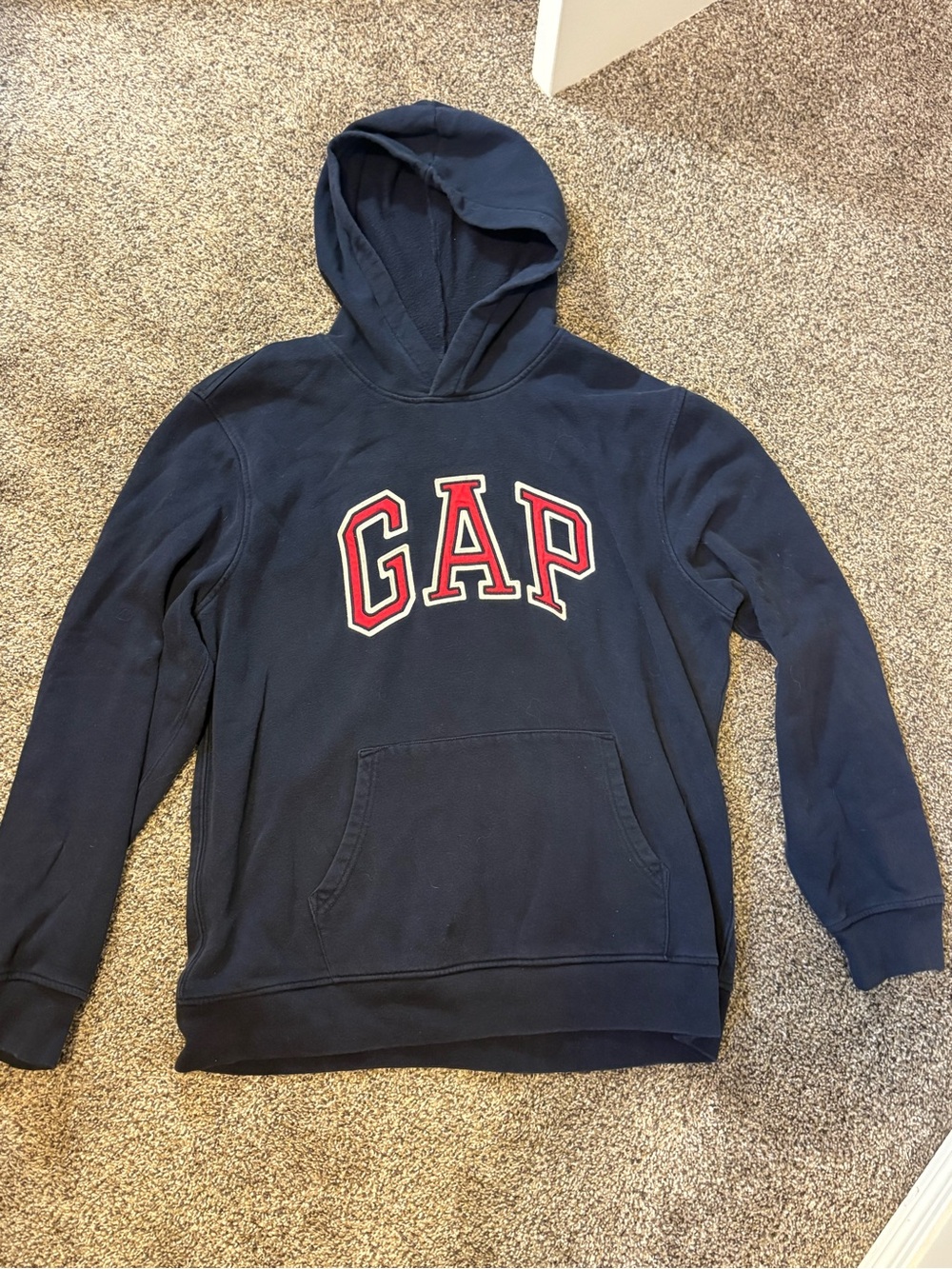 GAP Navy Hoodie with Red Logo - Men's